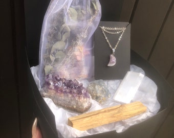 Coffret en cristal Coffret cadeau en cristal Cristal pour le soulagement du stress et le calme Coffret cadeau spirituel Coffret cadeau en cristal Emballage de soins
