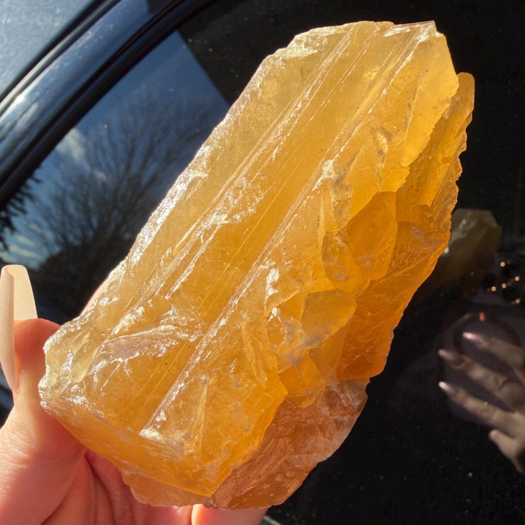 HONEY CALCITE Raw Calcite Large Calcite Natural Crystal Calcite Point ...