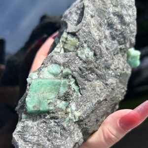 NATURAL EMERALD Rough Emerald Stone Emerald Raw Emerald Rare Emerald Large Emerald Rough Brazilian Emerald Matrix Emerald Mineral Specimen