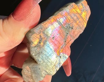 MULTICOLOR LABRADORITE Chunk Labradorite High Flash Labradorite Pink Orange Labradorite Extra Flashy Labradorite Rough Crystal