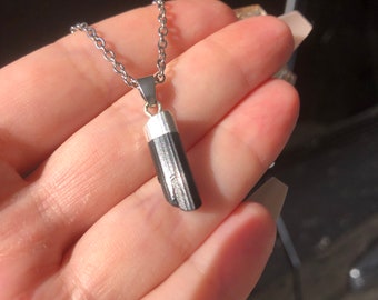 Collar de cristal de turmalina REAL Collar de turmalina negra Collar colgante de turmalina cruda Collar de cristal crudo Cristal de protección energética