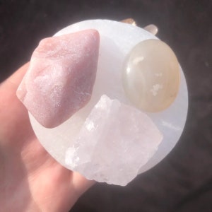 HOGE KWALITEIT Kristal Set Hart Chakra Kristal Set voor Zelfliefde Kristal Roze Kristal Set Roze Steen Hart Chakra Steen Set Kristal Genezing