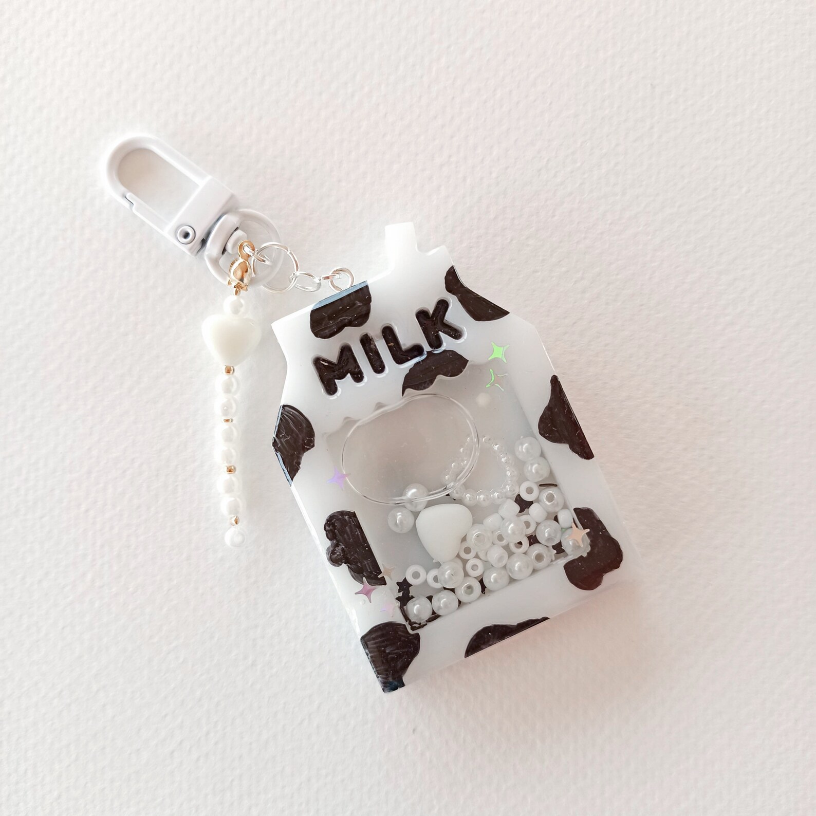 Milk resin keychain cute epoxy keychain Etsy