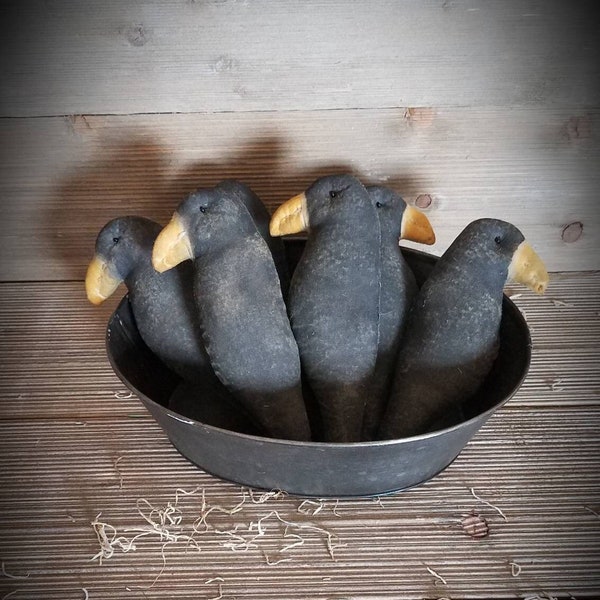 Crow bowl fillers,bundle of 3 crows,primitive decor,primitive crow,rustic crow bowl filler,primitive crow bowl filler, 3 crows,crow decor