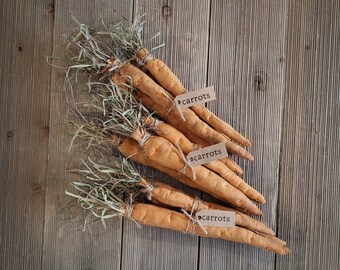 Primitive Carrots,stuffed grungy carrots,carrots,easter carrots,rustic carrots,primitive carrots,bundle of 4 carrots,reindeer carrots