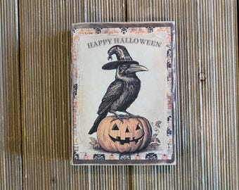 Happy Halloween Sign,small wooden Halloween sign,Halloween decor,small Fall sign,Fall decor,Halloween decor,pumpkin sign,pumpkins,Halloween