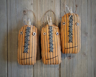 Primitive Pumpkin Peg Rail Hanger,Primitive pumpkins,hanging pumpkin,primitive decor,primitive fall,cupboard hanging pumpkin,stuffed pumpkin