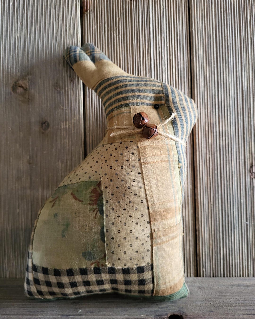 Quilted Rabbit Quilted Rabbit,coffee Stained Rabbit,easter Decor,easter Bunny,easter ...