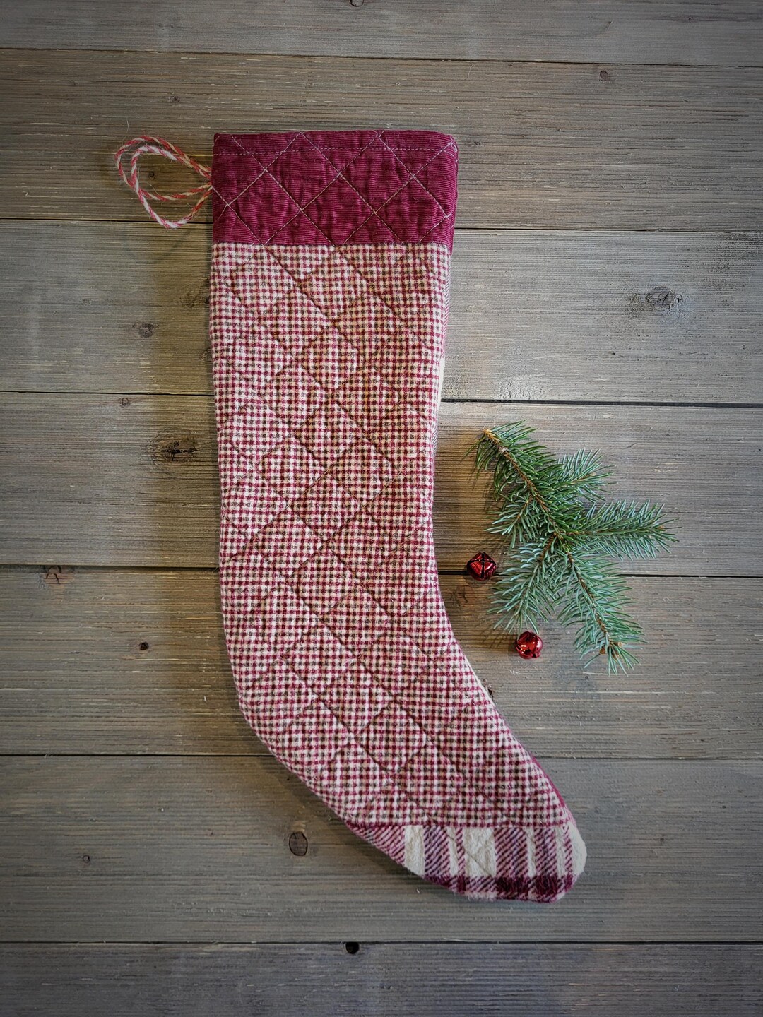 Quilted Christmas Stocking,primitive Christmas Stocking,christmas ...