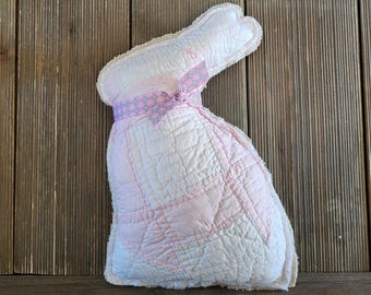 Quilted Rabbit, rabbit, easter bunny,vintage quilt rabbit,primitive bunny,repurposed quilt,Easter decor,rabbit,bunny