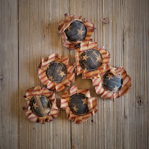 Primitive Patriotic Sunflower bowl fillers,Mini sunflowers,Primitive Americana decor,coffee stained sunflowers,Bundle of 6 mini sunflowers