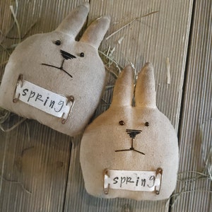 Primitive Spring Rabbit,stuffed Rabbit,easter Decor,primitive Decor ...