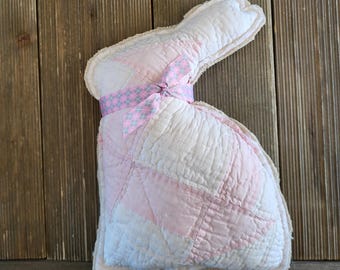 Quilted Rabbit, rabbit, easter bunny,vintage quilt rabbit,primitive bunny,repurposed quilt,Easter decor,rabbit,bunny