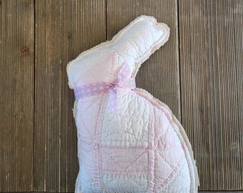 Quilted Rabbit, rabbit, easter bunny,vintage quilt rabbit,primitive bunny,repurposed quilt,Easter decor,rabbit,bunny
