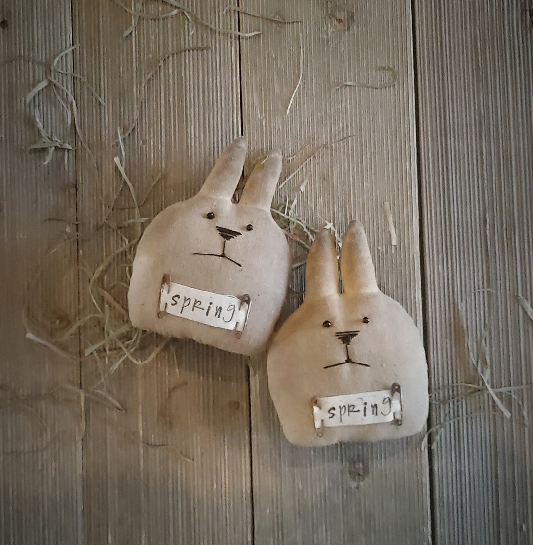 Primitive Spring Rabbit,stuffed Rabbit,easter Decor,primitive Decor ...