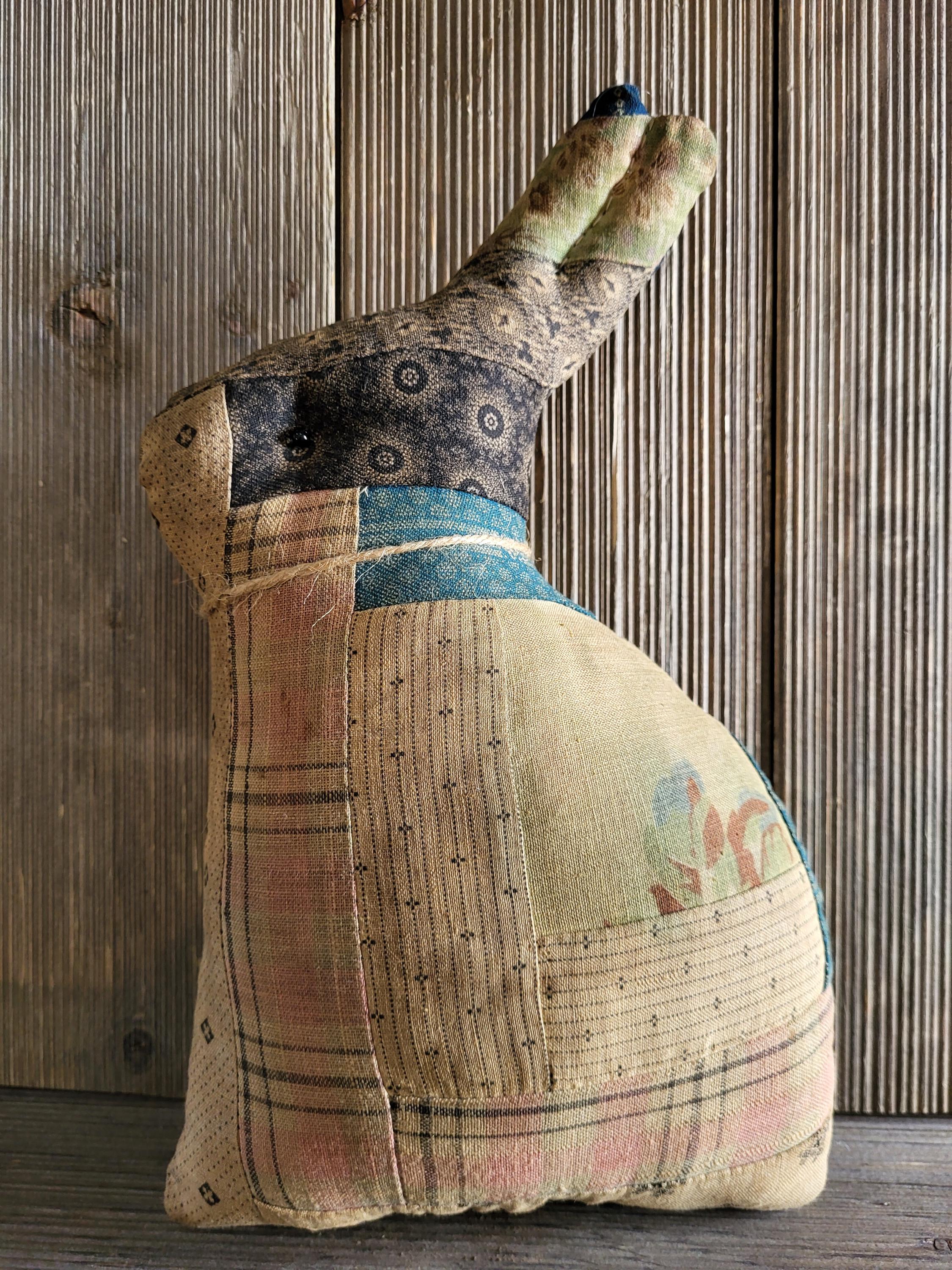 Quilted Rabbit Quilted Rabbit,coffee Stained Rabbit,easter Decor,easter Bunny,easter ...