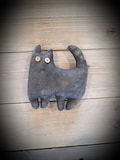 Primitive Black Cat,stuffed cat,cat lover decor,Halloween decor,Black stuffed Cat,coffee stained kitten,cute small black kitten,cats,kittens