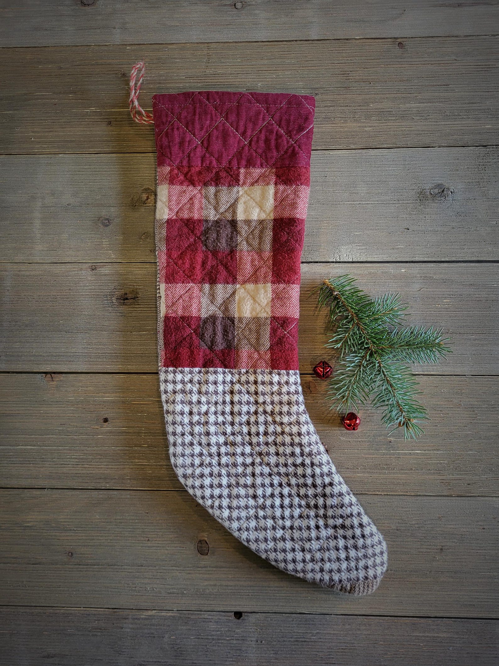 Quilted Christmas Stocking,primitive Christmas Stocking,christmas ...