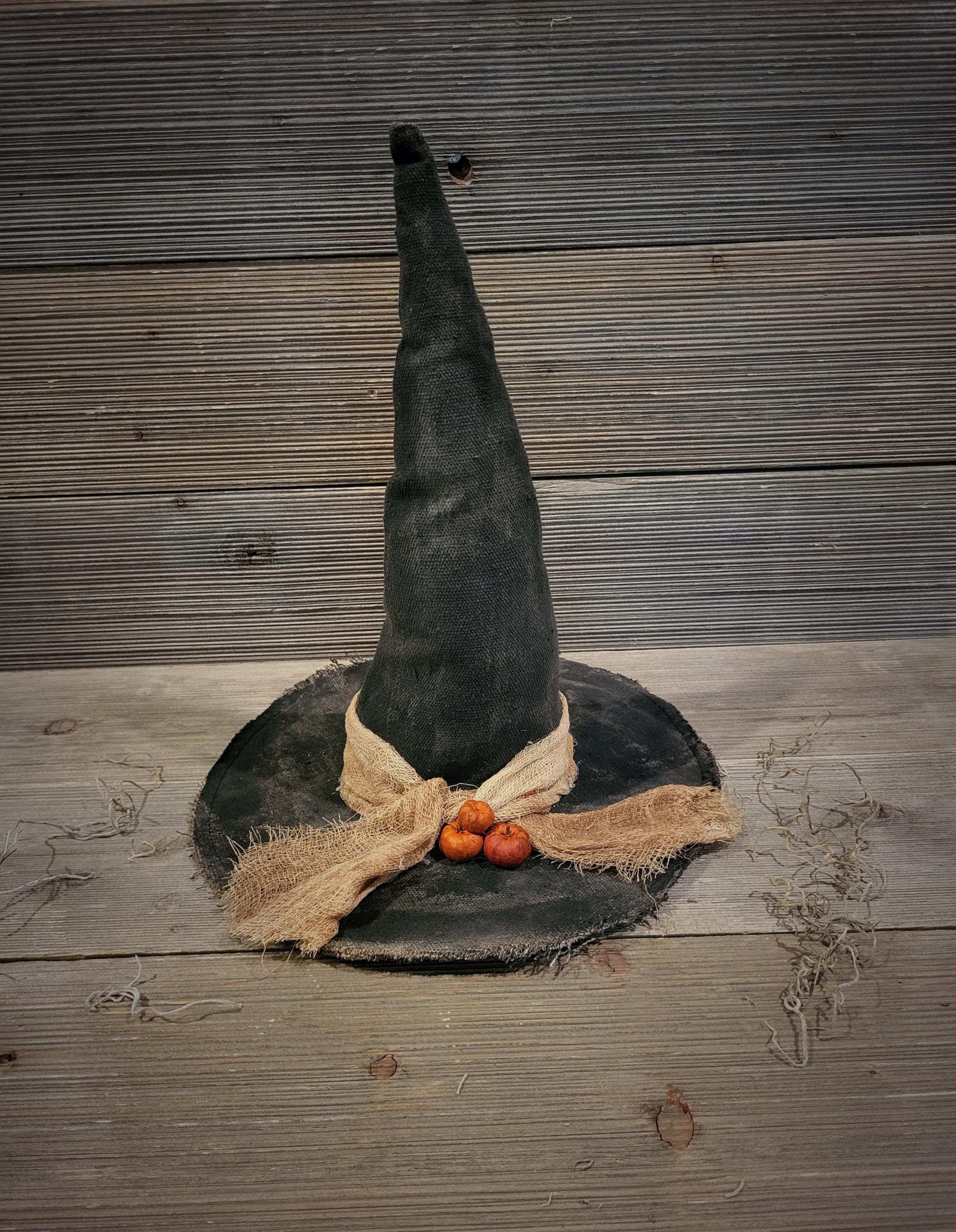 Primitive Witch Hat,witch hat,handmade witch hat,Halloween,Halloween decor,fall decor,simple primitive witch hat,witch,fall decor,black hat