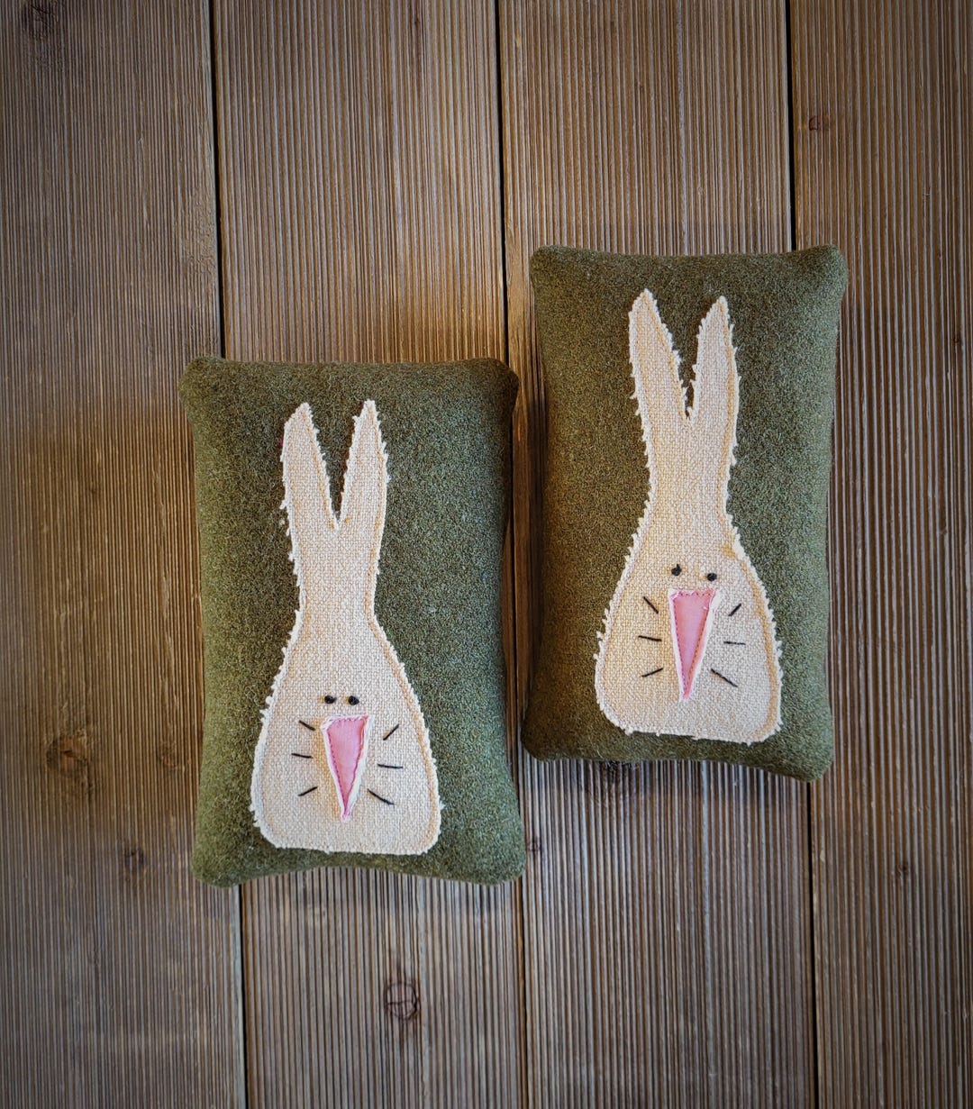 Bunny Pillow,vintage Wool Rabbit Pillow,easter Decor,easter Rabbit ...