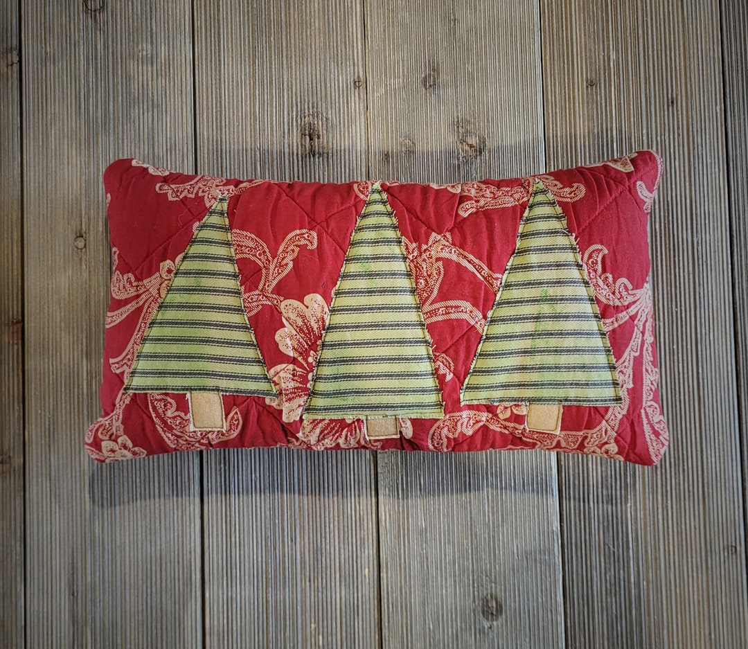 Primitive Tree Pillow,coffee Stained Pillow,quilted Tree Pillow,pillows,grungy Coffee Stained