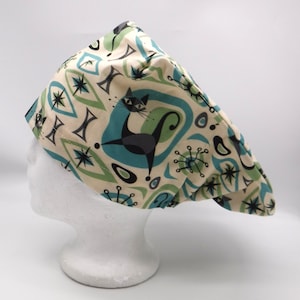 MCM Siamese Cats Scrub Hat, Euro Style Hat, Adjustable Hat, OR Hat, Surgery Hat