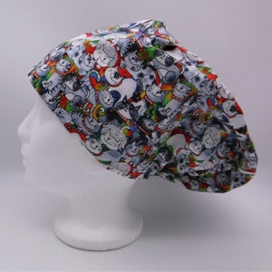 Cats, b/w Scrub Hat, Euro Style Hat, Adjustable Hat, Scrub Cap, OR Hat, Surgery Hat
