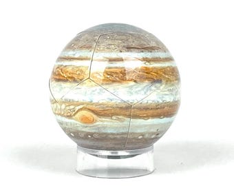 Jupiter Globe with Stand - Made from Magnetic Tiles, Space Gift, Astronomy Decor