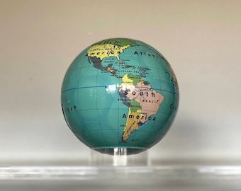 Mid Century Style Political World Globe - 7" Magnetic Globe - Modern Decor, Globe Puzzle, Custom Globe, Travel Gift