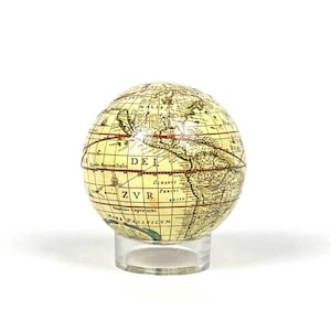 Globo de mapa antigo com suporte - feito de ladrilhos magnéticos, colecionador de mapas, decoração antiga