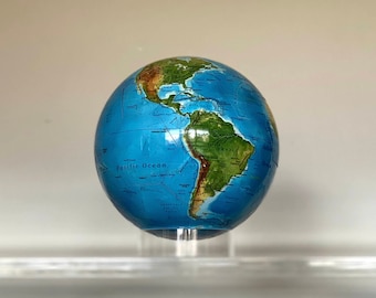 Relief Map 7" Magnetic Earth Globe with Geology Map Interior - Travel, Home Decor, Gift Idea, Globe Puzzle, Custom Globe