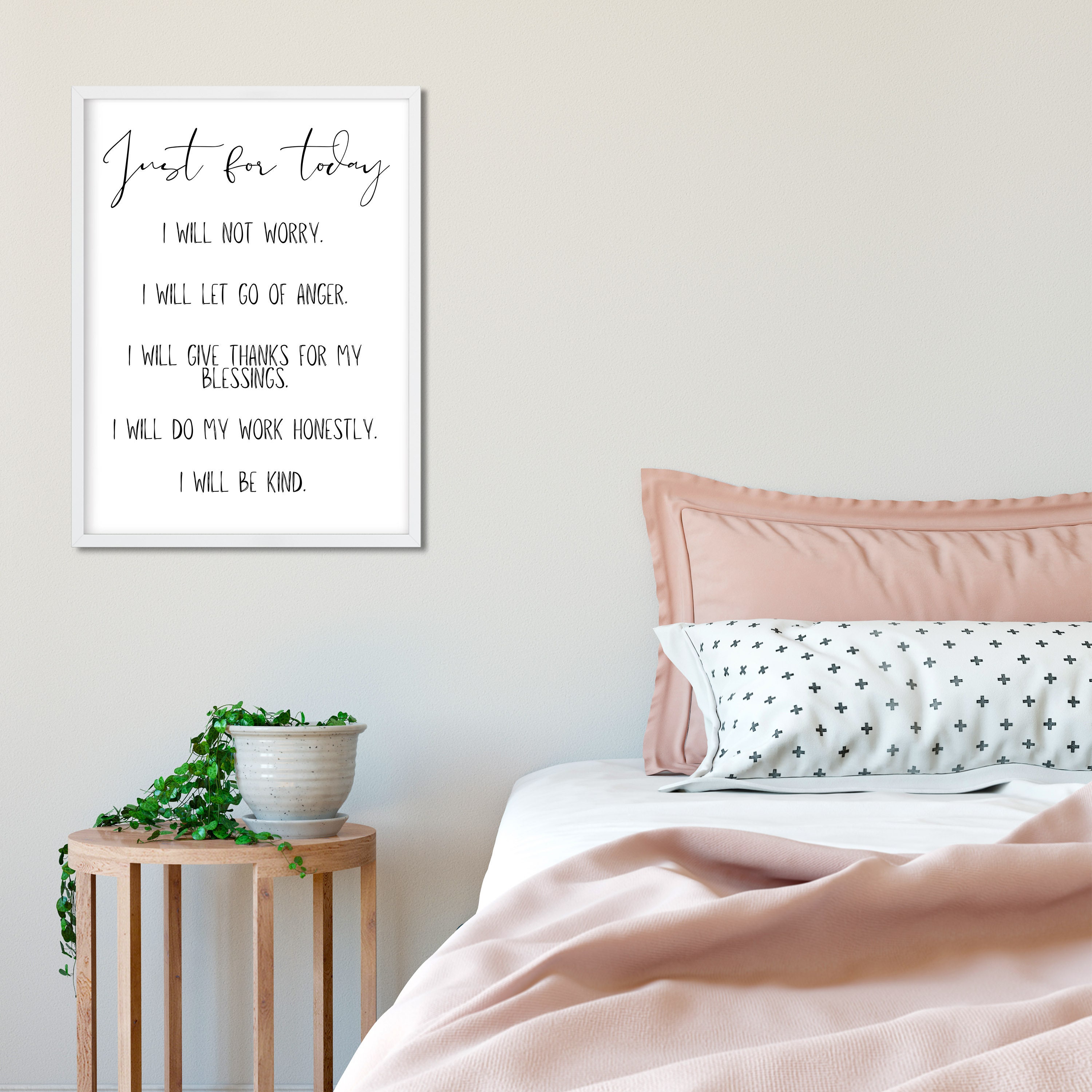 Printable Reiki Principles Wall Art/ Just for Today/ Motivational Wall ...