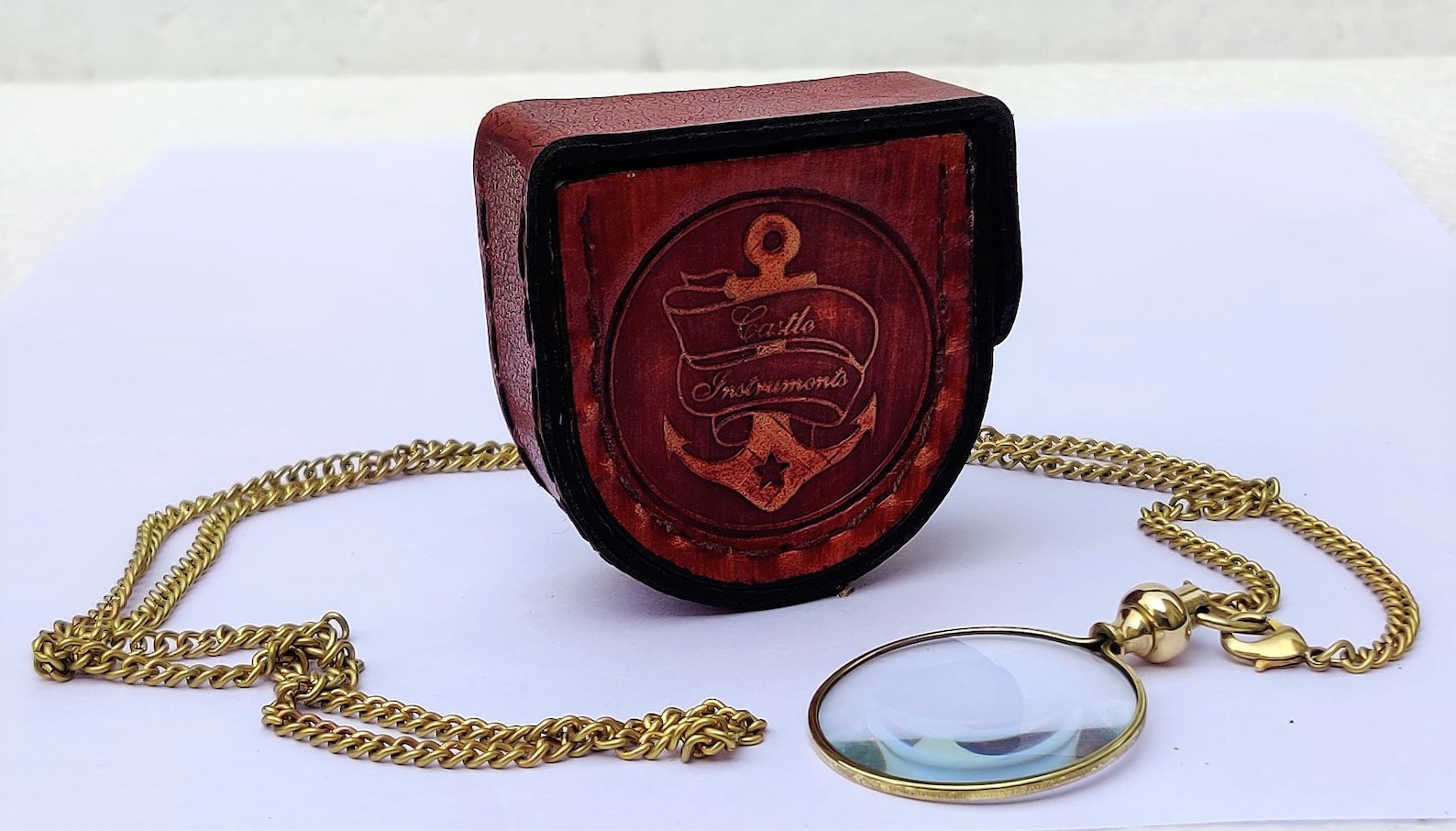 2 Stück Hängelupe 5x Vergrößerung - Gold & Silber Monokel Mit Halskette 42mm