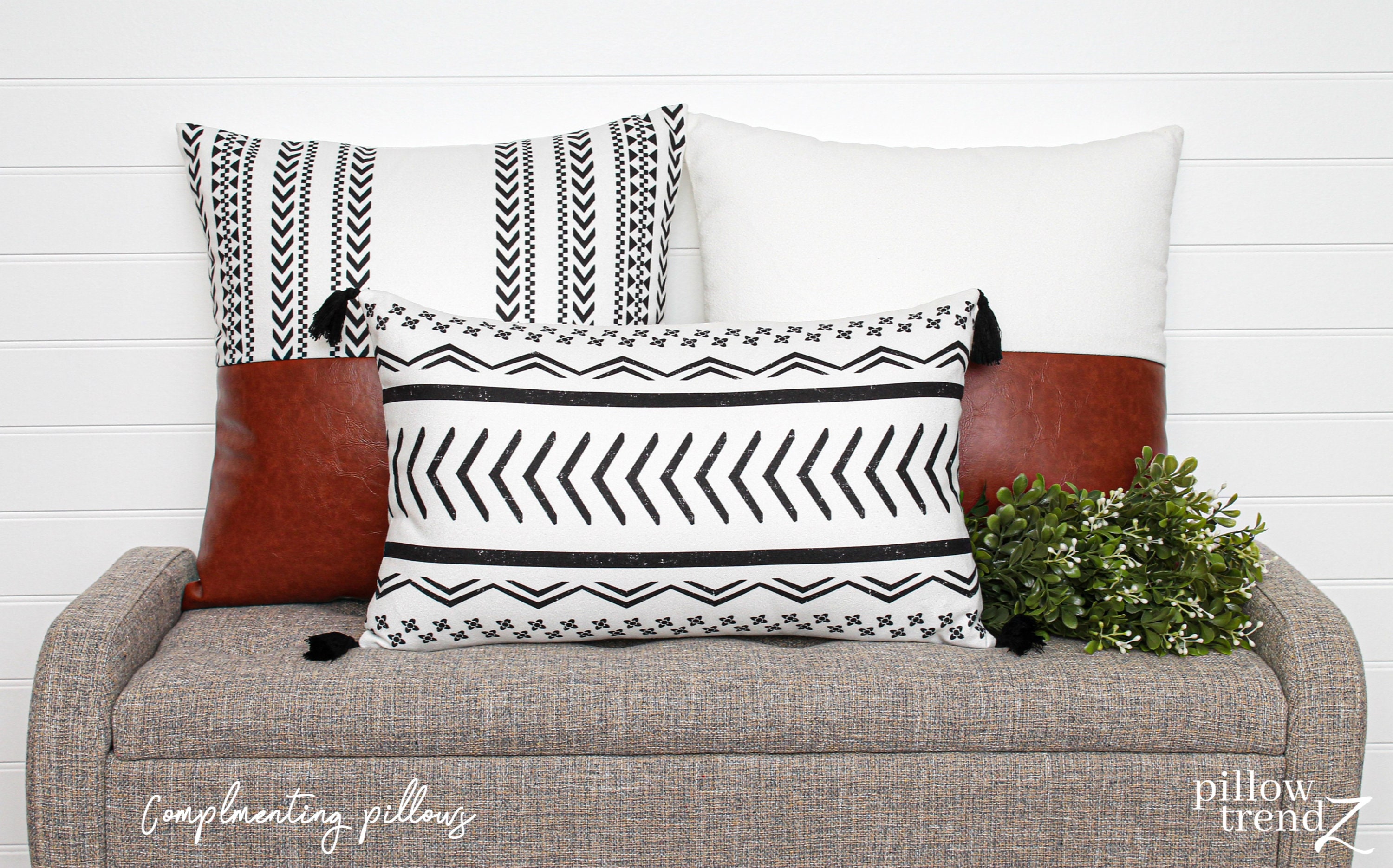 Decorative Pillow Leather White Cushion Pillow Cover Throw Etsy