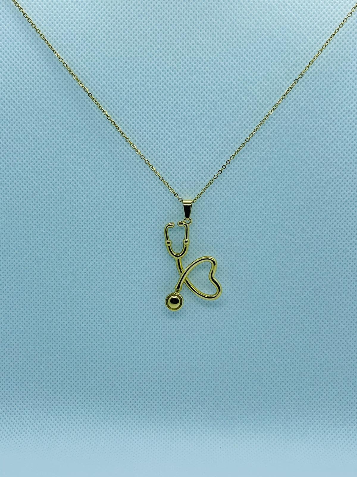 Stethoscope Necklace Gold Stethoscope Heart Charm Necklace Etsy