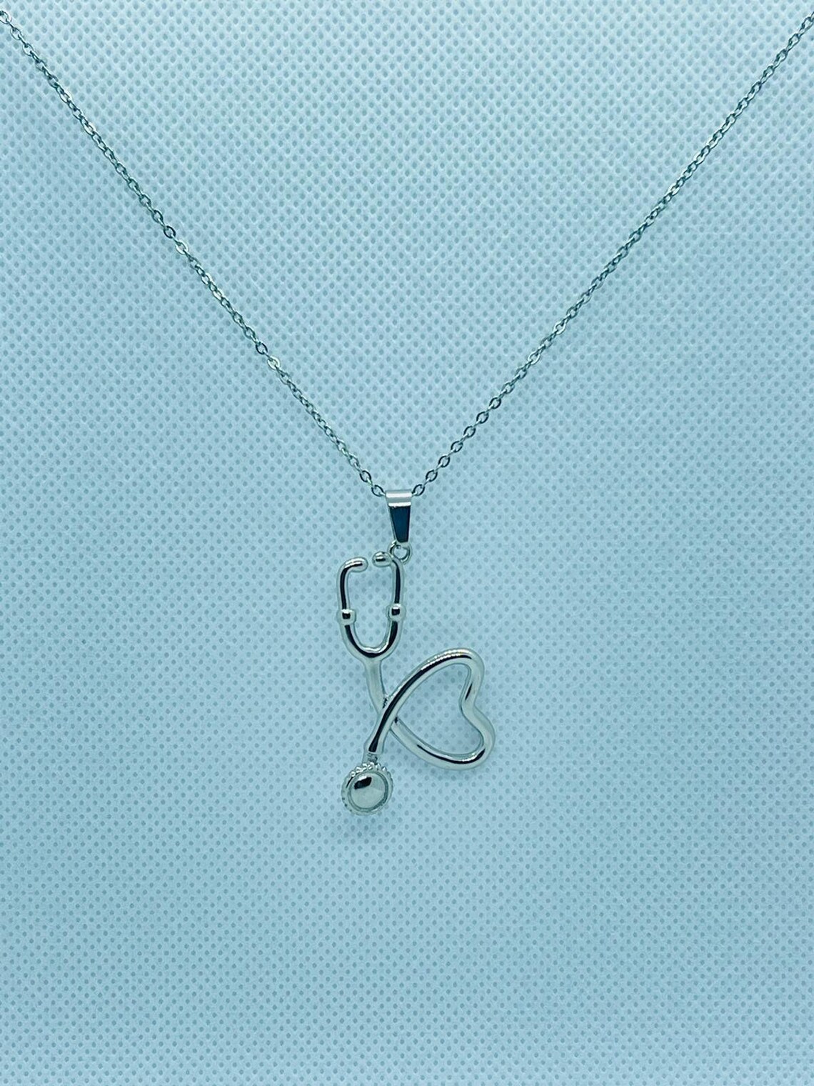 Stethoscope Necklace Gold Stethoscope Heart Charm Necklace Etsy