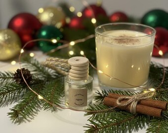 Eggnog Car Diffuser – Scented Wood Freshener, Creamy Vanilla Nog & Holiday Spice