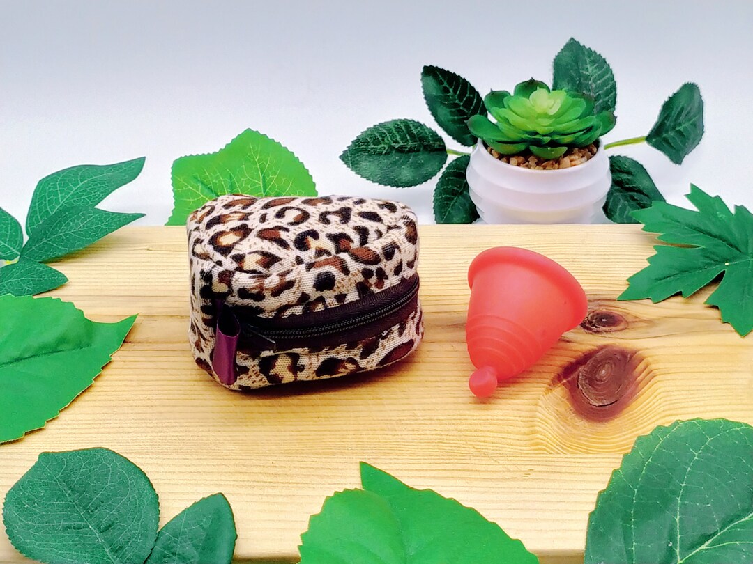 Menstrual Cup Case Brown Leopard, Menstrual Cup Pouch Animal Print ...