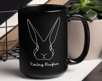 Descansando Bitchface Bunny Rabbit Coffee Mug / Funny Sassy Bunny Gag Gifts / Dark Cottagecore Humor / Bunny Rabbit Lover Gifts / Bunny Mom Gift