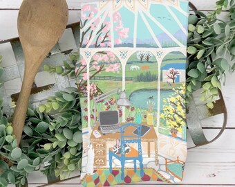 Bauernhaus Küchentuch hängend | Hase Liebhaber Geschenk | Pflanzenmama | Plant Lady Gartenarbeit Home Decor | Cottagecore Primitive Kunst Küchen Dekor