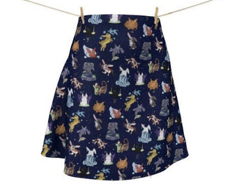 Bunny Rabbit Zodiac Skirt | Kawaii Bunny Rabbit Dress Skirt | Zodiac Clothing Prints | Bunny Mom Gift | Bunny Rabbit Lover Gift