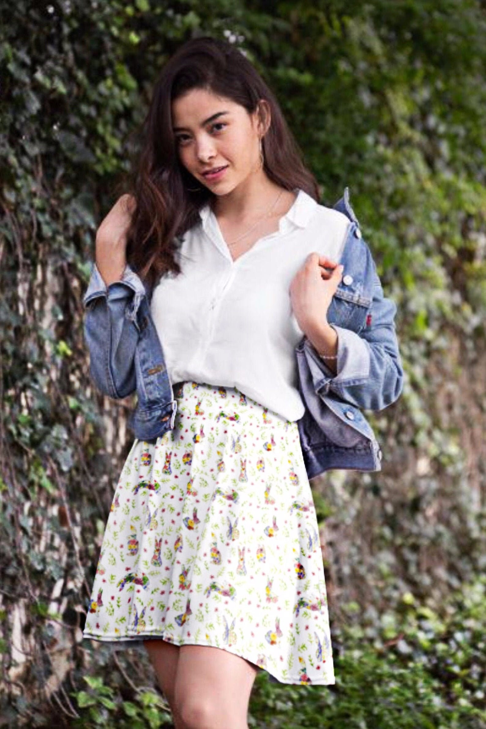 Wildflower Bunny Rabbit Flare Skirt | Floral Rabbit Dress |bunny Lover ...