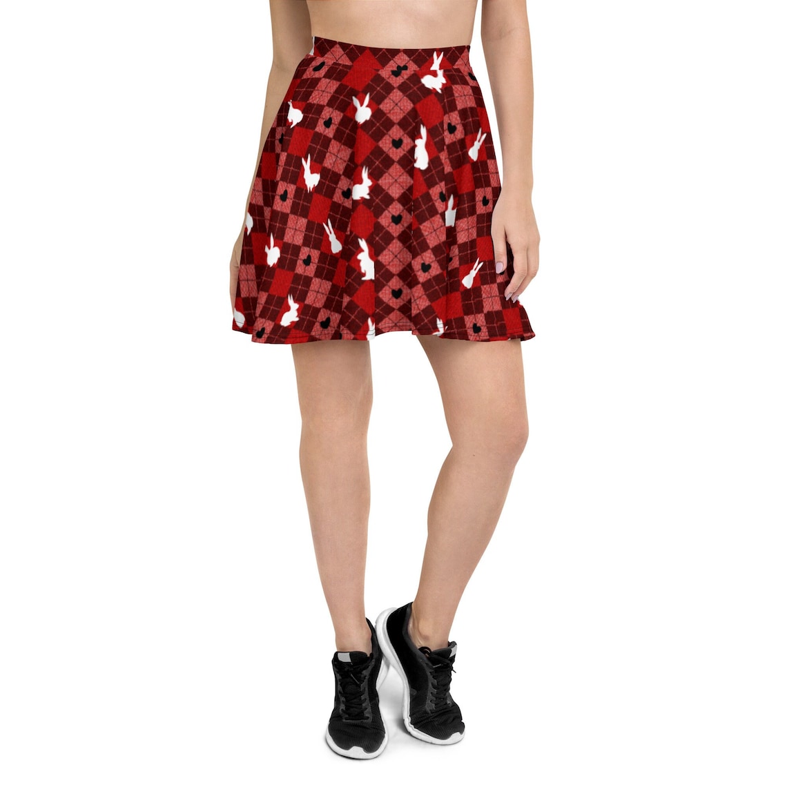 PLUS Size Argyle White Rabbit Wonderland Bunny Skirt | Kawaii Bunny ...