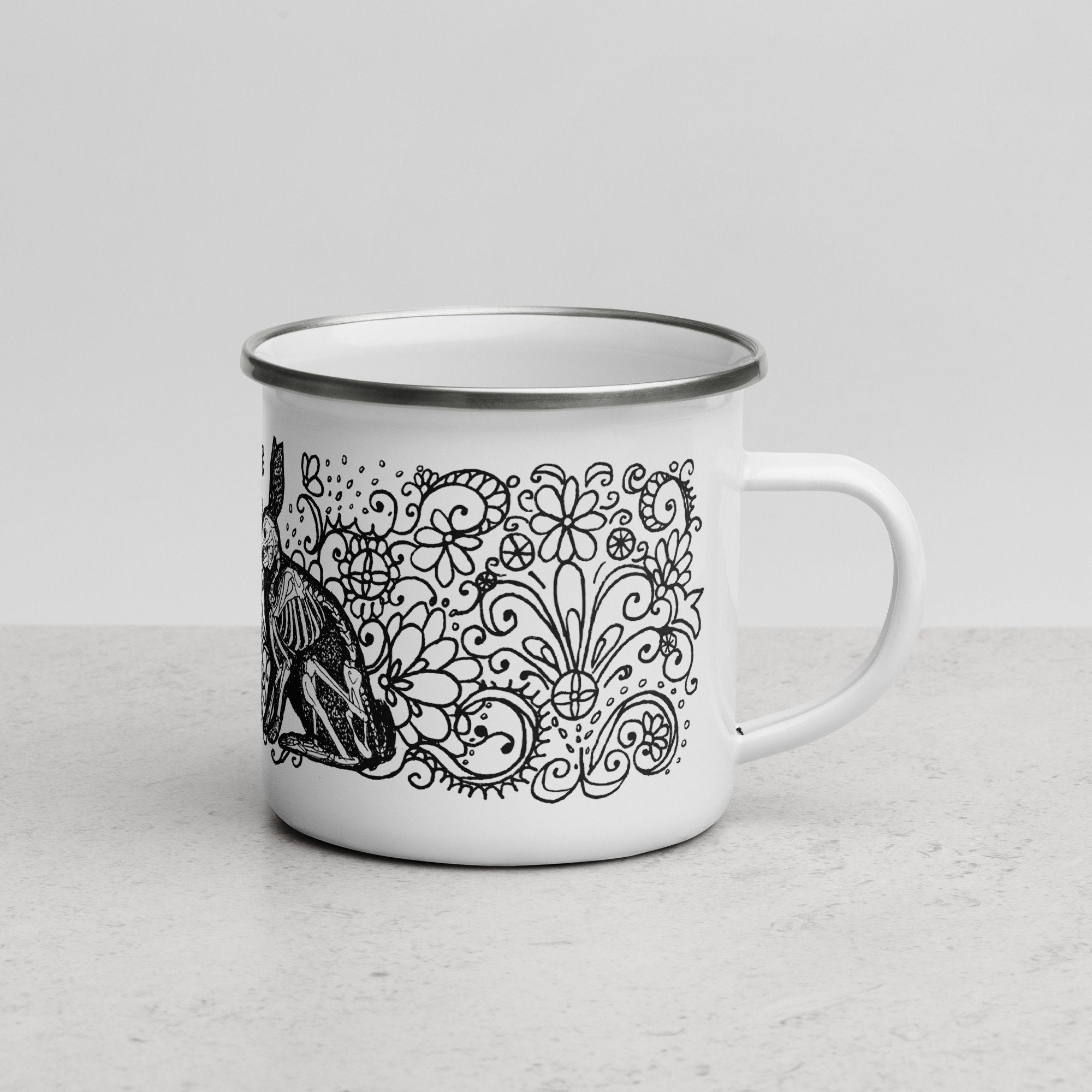 Gothic Bunny Rabbit Anatomy Skeleton Mug | Witchy Dark Academia ...