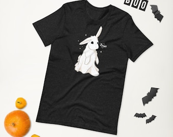Boo-p Ghost Bunny Rabbit Unisex Halloween T-Shirt | Kawaii Ghost Halloween Shirts | Halloween Bunny Lover Gift | Cottagecore Halloween Shirt