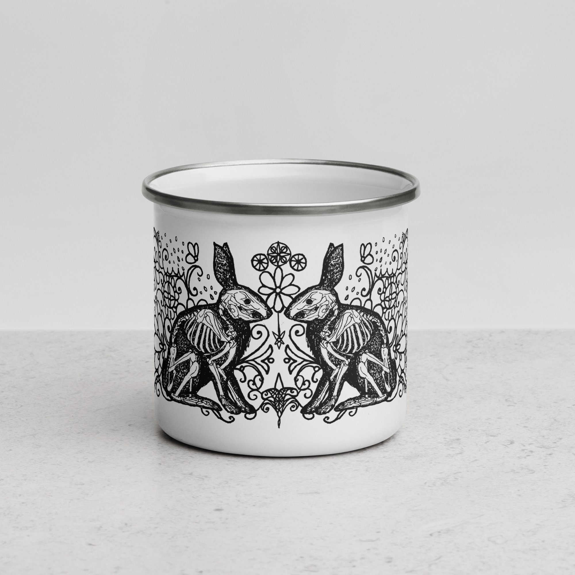 Gothic Bunny Rabbit Anatomy Skeleton Mug | Witchy Dark Academia ...