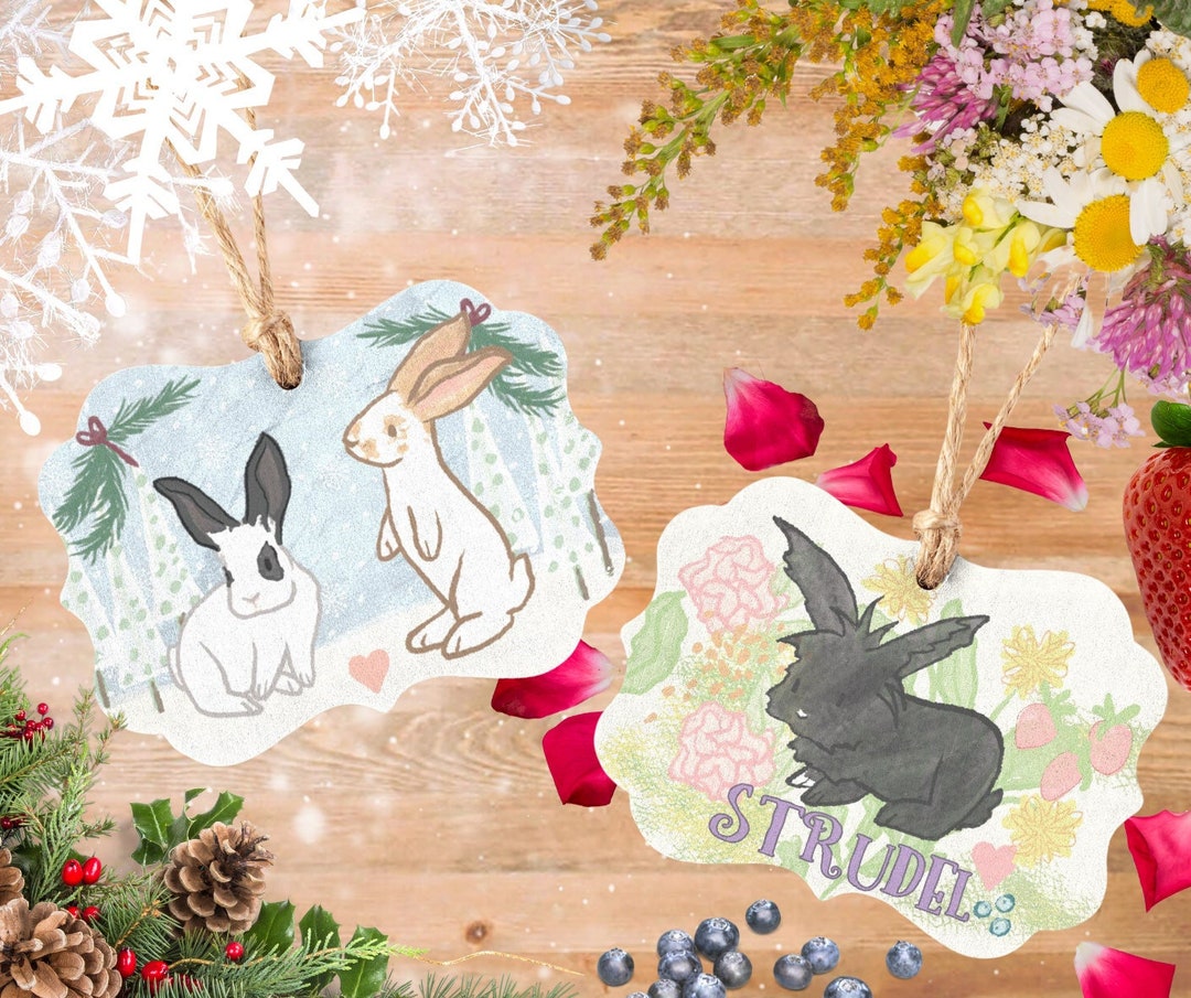 Custom Illustrated Bunny Rabbit Ornament Bunny Rabbit Etsy