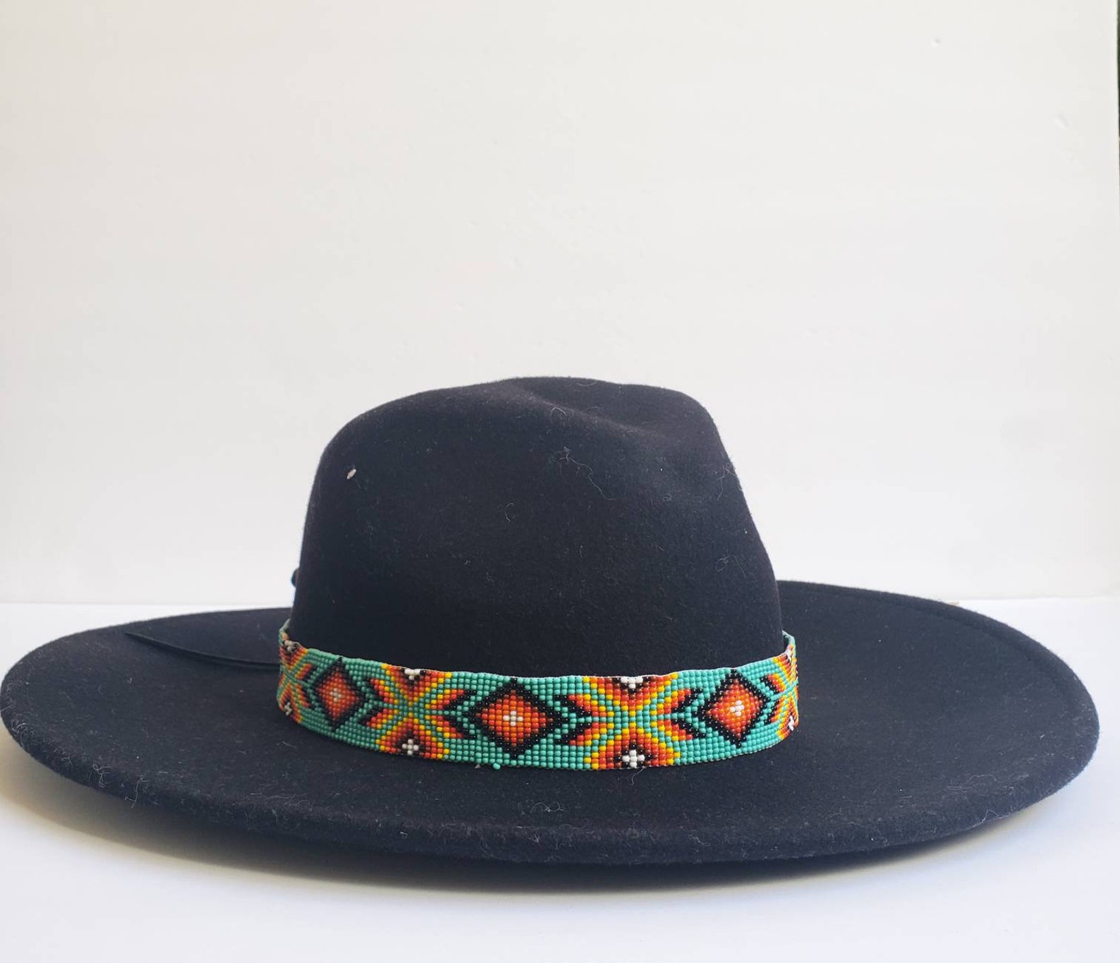 Aztec Turquoise Hat band Navajo Beaded hat band Beaded Etsy