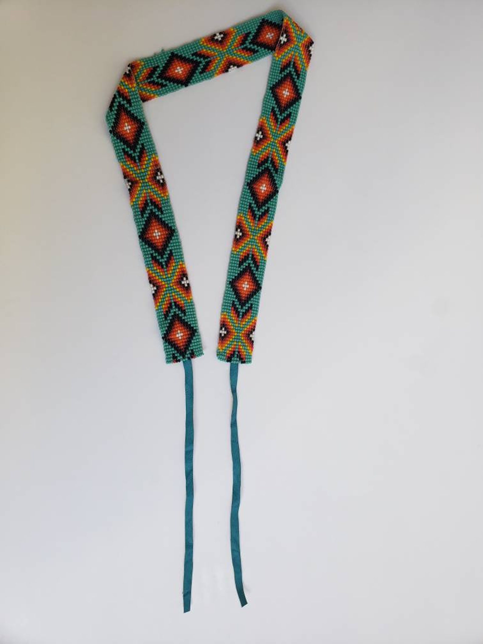 Aztec Turquoise Hat band Navajo Beaded hat band Beaded Etsy