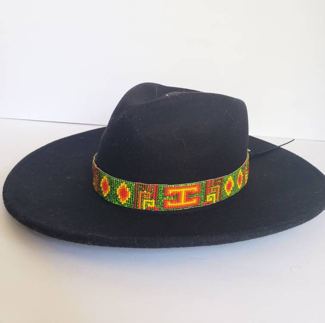 Navajo Green Hat Band Boho Hat Band Tribal Hat Band Huichol | Etsy